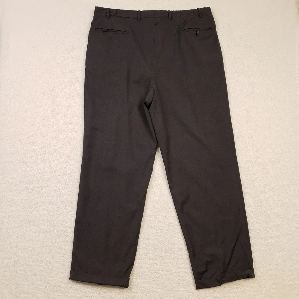 Canali Proposta Dress Pants Men 38 Gray Wool Pleated Cuffed Italy 79220 Trousers